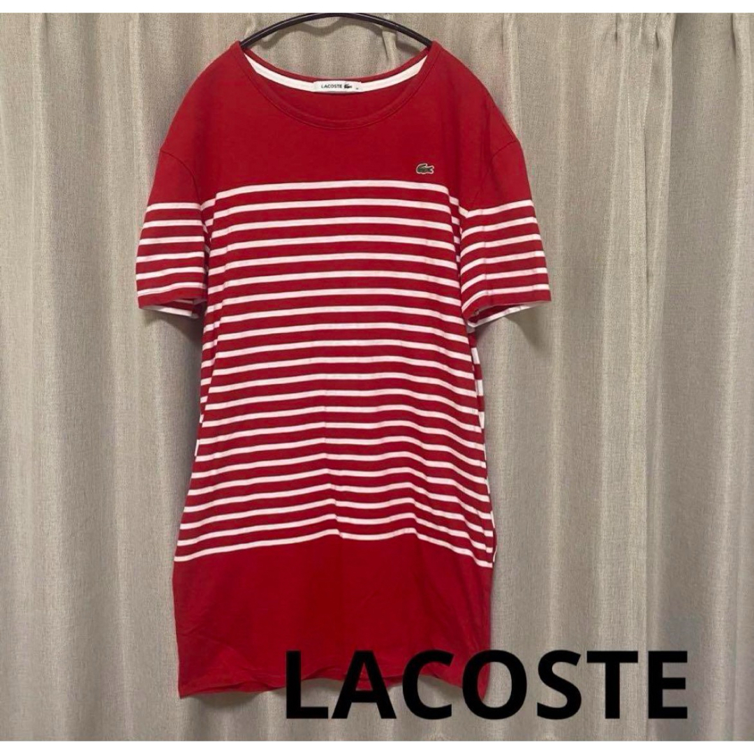 LACOSTE(ラコステ)のLACOSTE ラコステ　ボーダー　レッド レディースのトップス(Tシャツ(半袖/袖なし))の商品写真