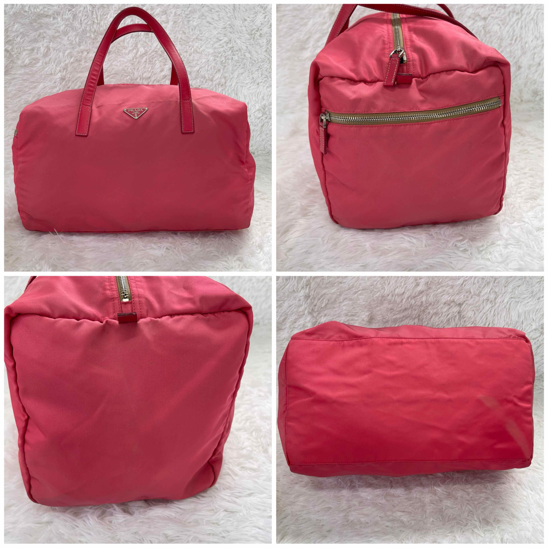 PRADA(プラダ)のプラダ  ハンドバッグ　ボストンバッグ　レザー×ナイロン　ピンク　レディース レディースのバッグ(ハンドバッグ)の商品写真