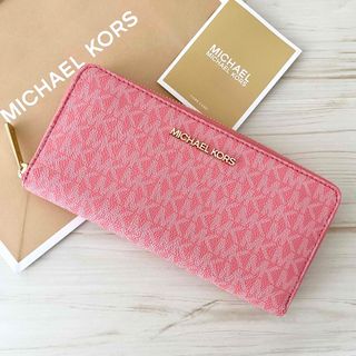 マイケルコース(Michael Kors)の新品 MICHAEL KORS長財布 ピンク 財布 長財布 シグネチャー(財布)