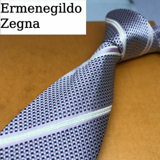 エルメネジルドゼニア(Ermenegildo Zegna)の★ エルメネジルドゼニア ★ イタリア ネクタイ シルク ストライプ 光沢(ネクタイ)