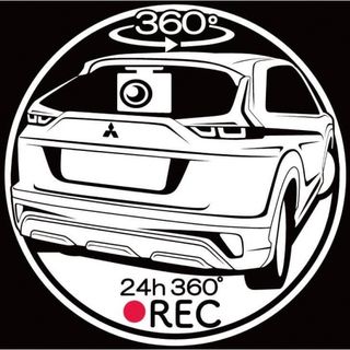 360°  エクリプスクロス　ドラレコ　斜めリア　ドライブレコーダー　ステッカー(車外アクセサリ)