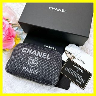 シャネル(CHANEL)のシャネル　ポーチ　ココマーク　ドーヴィル　ストロー　レディース　ブラック(ボディバッグ/ウエストポーチ)