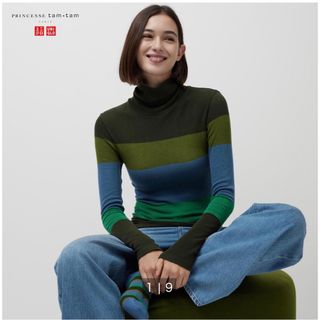 ユニクロ(UNIQLO)の完売品！ユニクロ＆プリンセスタムタム　ヒートテックシームレスリブタートルネック　(アンダーシャツ/防寒インナー)