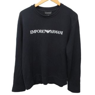 エンポリオアルマーニ(Emporio Armani)のエンポリオアルマーニ ロゴトレーナー スウェット 長袖 黒 M AL12(スウェット)