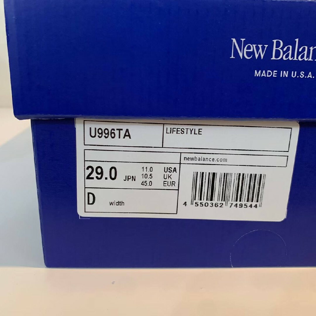 本日限定ラスト限定値下 newbalance U996TA 29cm メンズの靴/シューズ(スニーカー)の商品写真