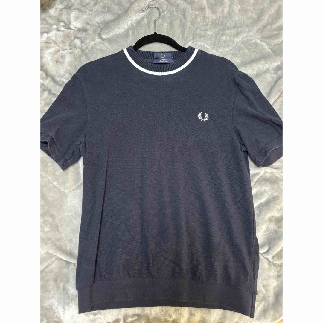 FRED PERRY(フレッドペリー)のフレッドペリー　ニットトップス　ネイビー メンズのトップス(ニット/セーター)の商品写真