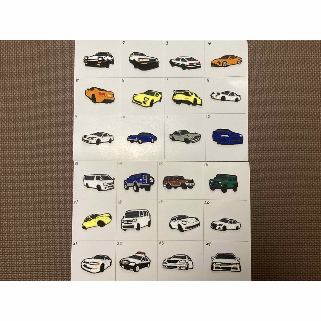 選べる車刺繍ワッペン4点セット ハンドメイドの素材/材料(各種パーツ)の商品写真