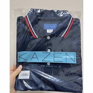 カゼン(KAZEN)の新品未使用　KAZEN ポロシャツ　ネイビー(ポロシャツ)