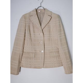 バーバリー(BURBERRY)のBURBERRY LONDONバーバリーロンドン ジャガード織シャドーチェック柄 3Bテーラードジャケット【38】【LJKA73566】(その他)