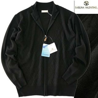 ヴァレンティノ(VALENTINO)の新品 サブリナヴァレンチノ ジオメトリック エンボス フルジップ ニット L 黒(シャツ)