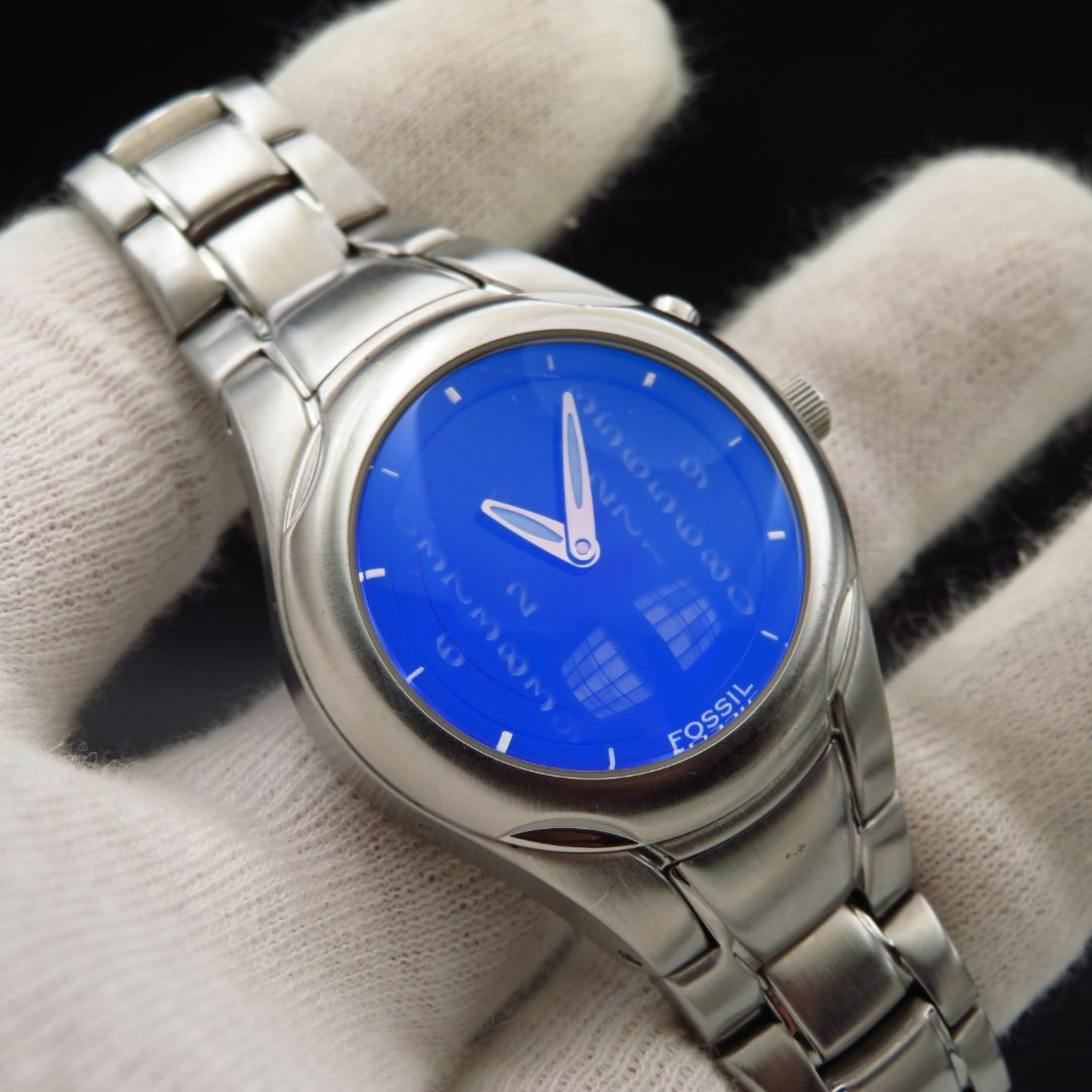 FOSSIL - FOSSIL BIG TIC デジタル腕時計 ブルー文字盤の通販 by FOSSIL - FOSSIL BIG TIC デジタル腕時計 ブルー文字盤の通販 by