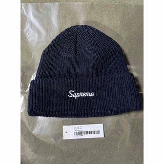 シュプリーム(Supreme)のSupreme Loose Gauge Beanie　ネイビー(ニット帽/ビーニー)