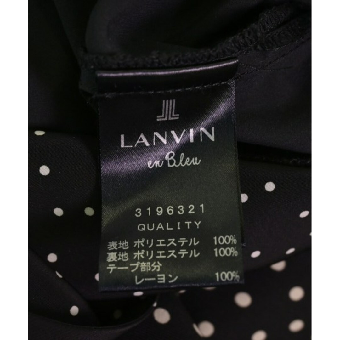 LANVIN en Bleu(ランバンオンブルー)のLANVIN en bleu ワンピース -(M位) 黒x茶x白(ドット) 【古着】【中古】 レディースのワンピース(ひざ丈ワンピース)の商品写真