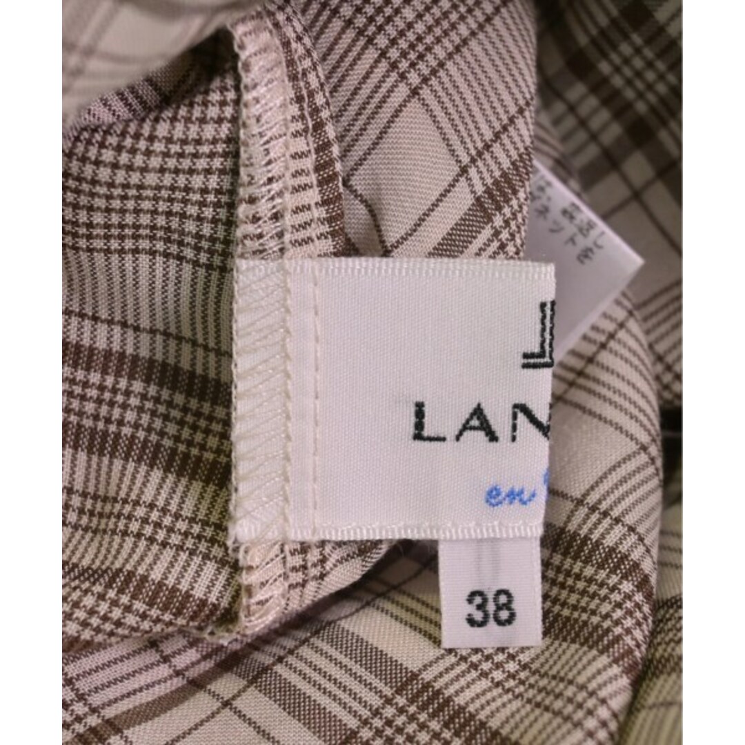 LANVIN en Bleu(ランバンオンブルー)のLANVIN en bleu ワンピース 38(M位) 茶系(チェック) 【古着】【中古】 レディースのワンピース(ひざ丈ワンピース)の商品写真