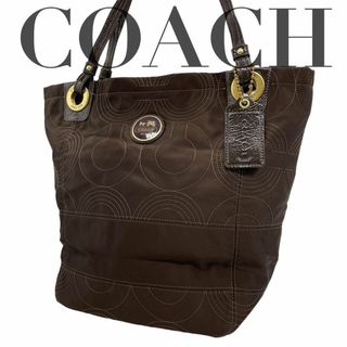 コーチ(COACH)のコーチ エナメル サテン トートバッグ COACH オプアート　14276(トートバッグ)