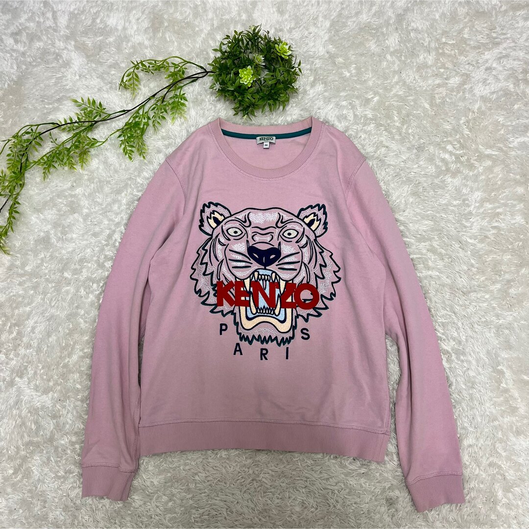 KENZO(ケンゾー)のKENZO ケンゾー スウェット トレーナー  虎 トラ タイガー 刺繍 ピンク メンズのトップス(スウェット)の商品写真