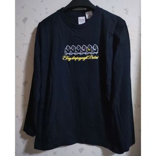 レディース 長袖 Tシャツ ロンＴ ネイビー　トップス カットソー 犬 ロゴ新(Tシャツ(長袖/七分))