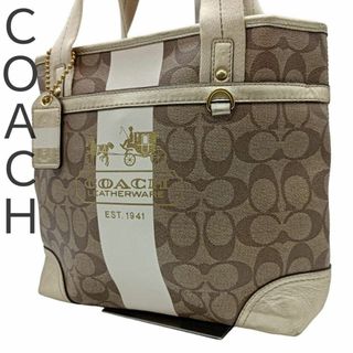 コーチ(COACH)のCOACH　コーチ　F11349 トートバッグ　ベージュ　シグネチャー　PVC(トートバッグ)