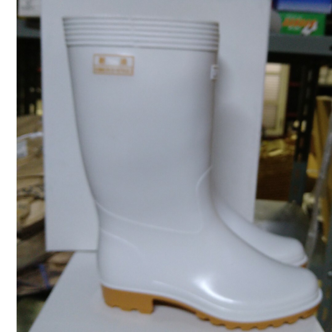 【未使用品】耐油抗菌長靴　ウルトラ　エース　25.5cm　ホワイト  広島化成 レディースの靴/シューズ(レインブーツ/長靴)の商品写真