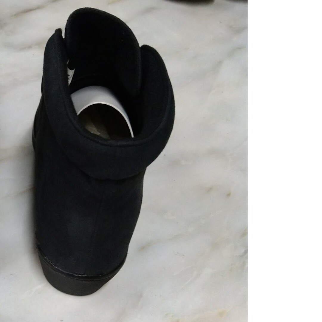 アサヒシューズ(アサヒシューズ)の【未使用】フローラ ショートブーツ　幅広軽量　24.5cm 3E ブラック　アサ レディースの靴/シューズ(ブーツ)の商品写真
