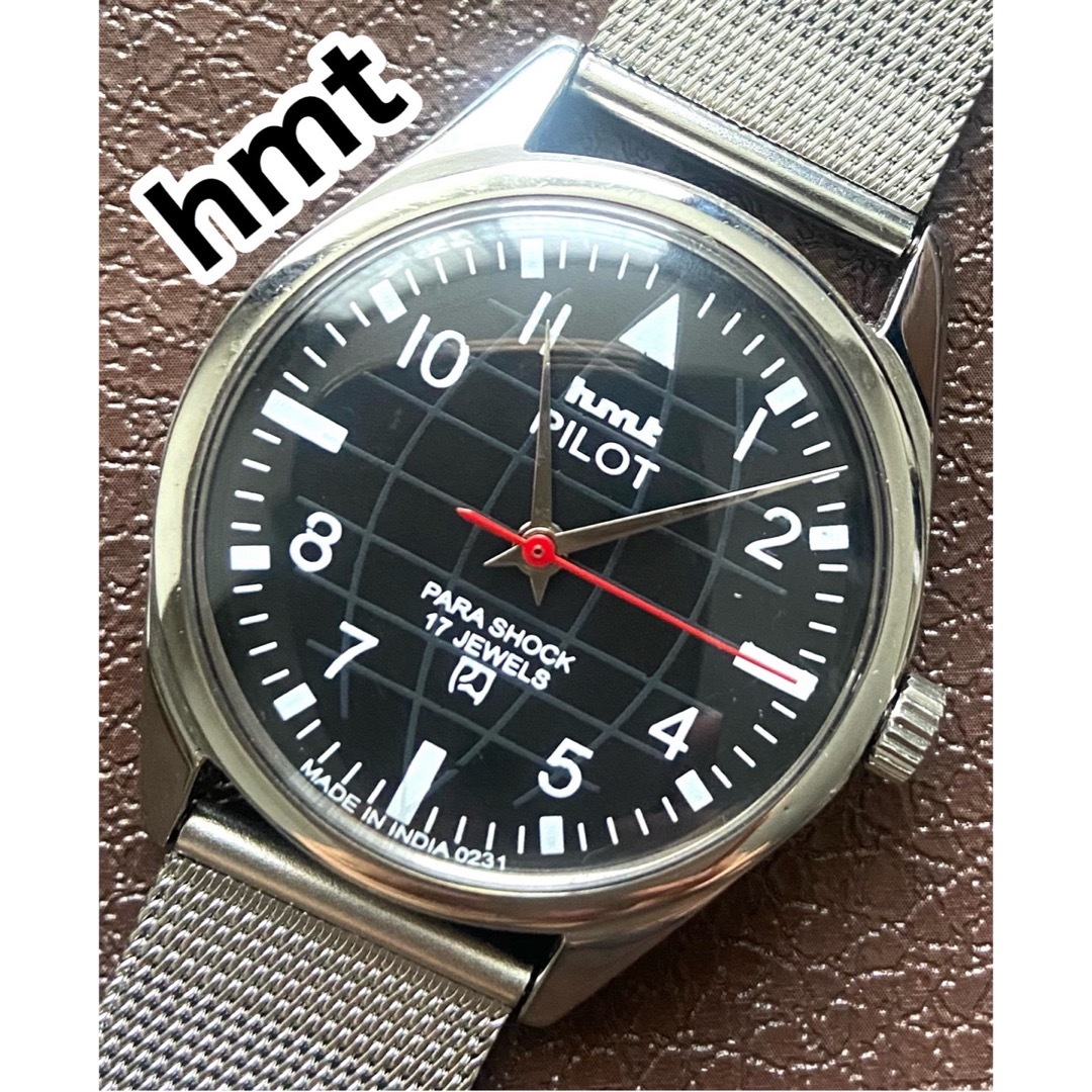 ヴィンテージ メンズ腕時計 hmt 機械式手動巻き ホワイト オートマチック メンズの時計(腕時計(アナログ))の商品写真