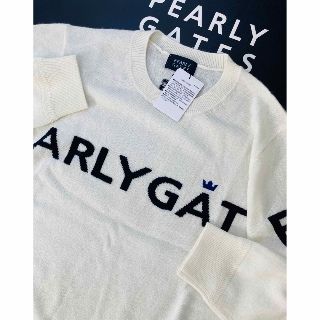 新品 パーリーゲイツ カシミヤ混 クールネックセーター ニット M 新品 パーリーゲイツ カシミヤ混 クールネックセーター ニット M