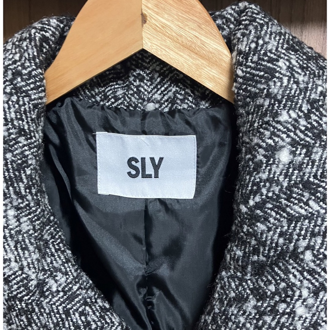 SLY(スライ)のSLY スライ ウールツイードコクーンコート Mサイズ レディースのジャケット/アウター(その他)の商品写真