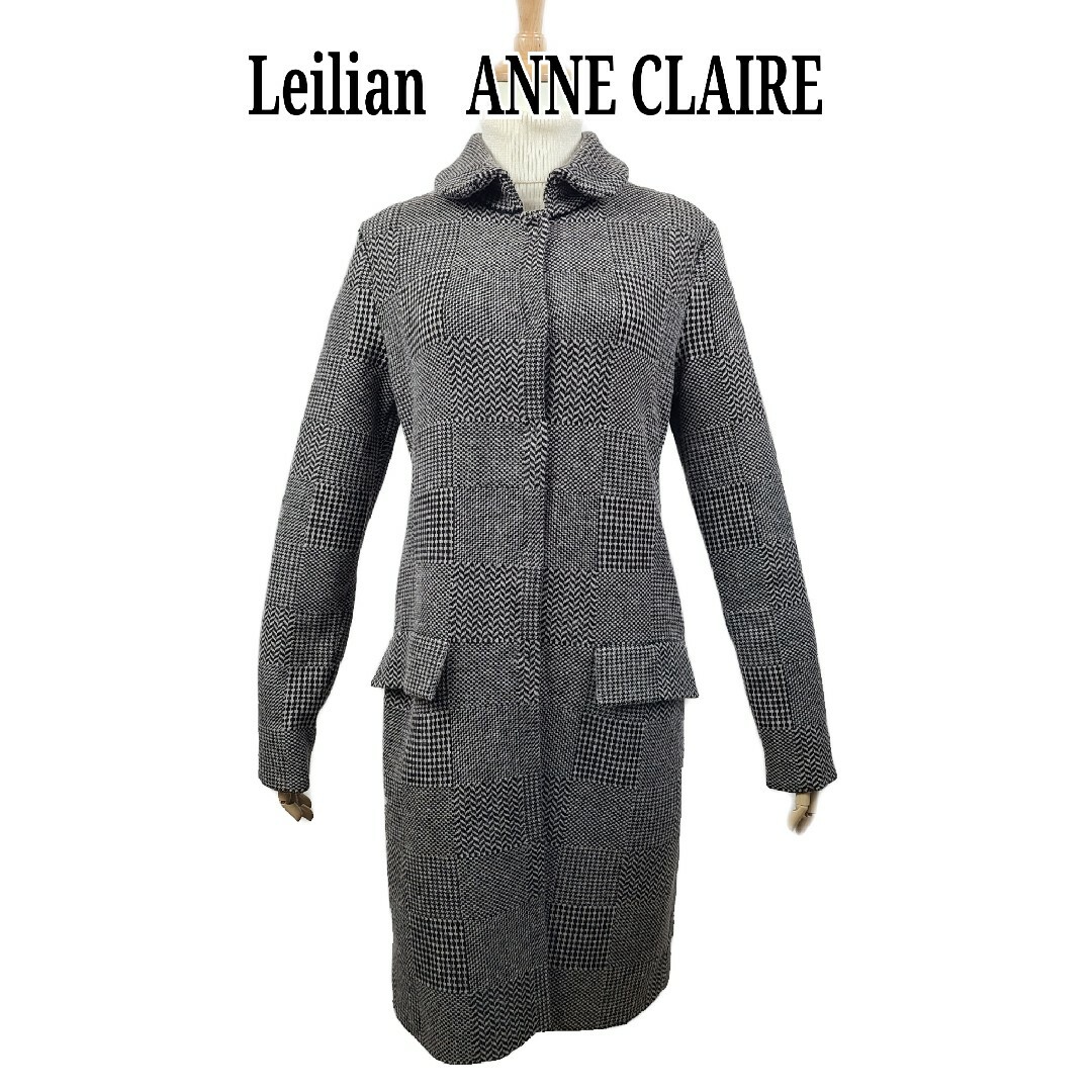 美品 leilianレリアン anne claire ジャージーウールコート-