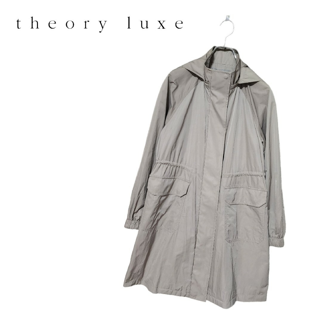 Theory luxe(セオリーリュクス)のtheory luxe セオリーリュクス タフタコート 38 ライナー フード レディースのジャケット/アウター(モッズコート)の商品写真