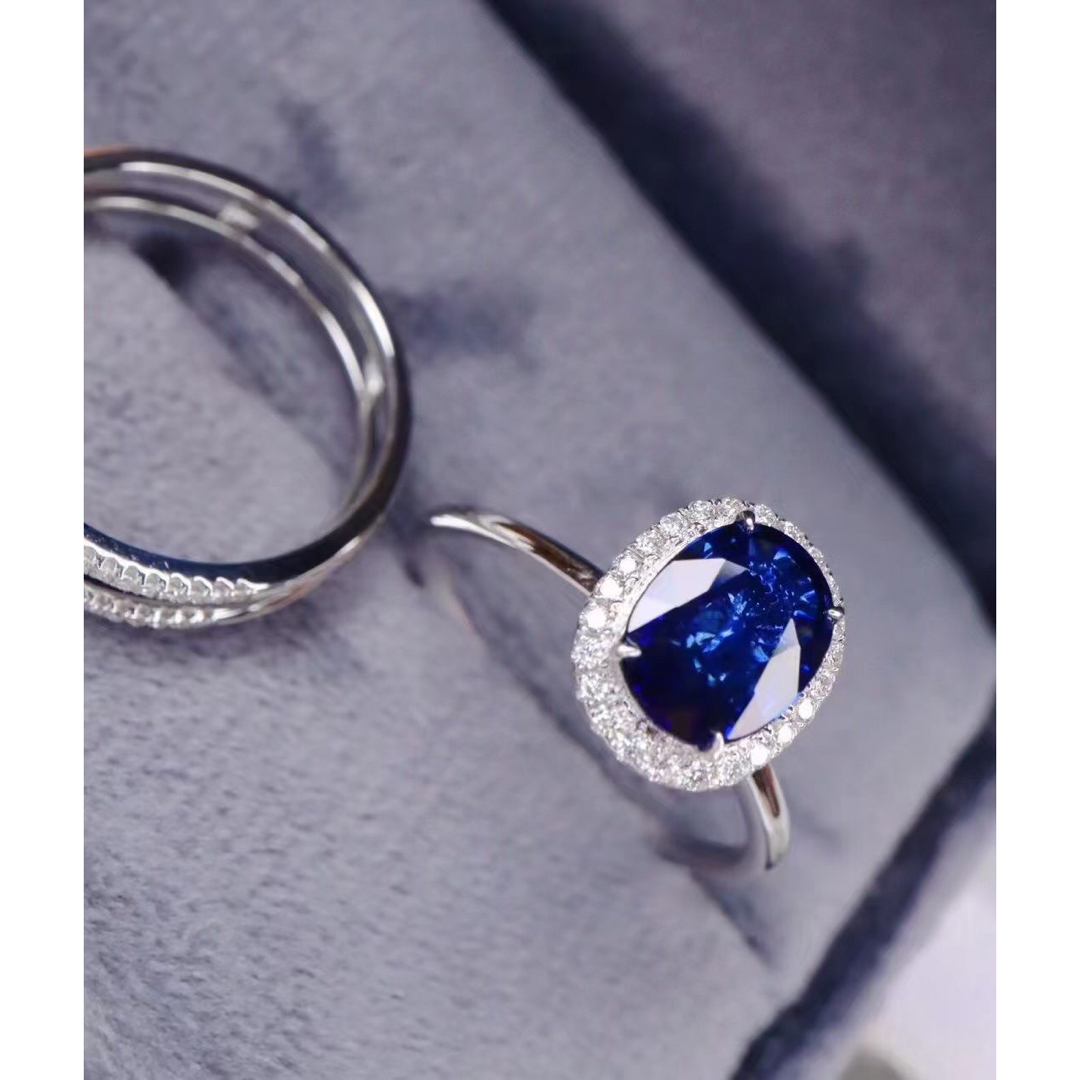 天然 ロイヤルブルーサファイア ダイヤ リング1.5ct k18 ¥ レディースのアクセサリー(リング(指輪))の商品写真
