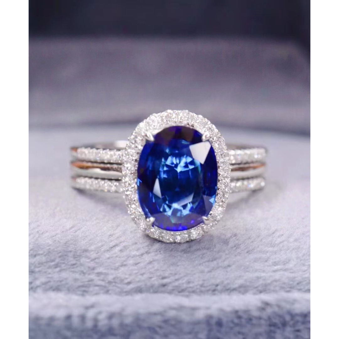 天然 ロイヤルブルーサファイア ダイヤ リング1.5ct k18 ¥ レディースのアクセサリー(リング(指輪))の商品写真