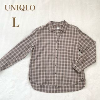 ユニクロ(UNIQLO)のユニクロ　ライトフランネルチェックシャツ　レディースL(シャツ/ブラウス(長袖/七分))