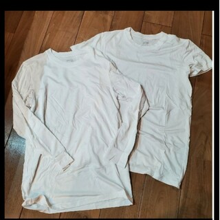 ユニクロ(UNIQLO)のユニクロヒートテッククルーネック(Sサイズ)メンズ半袖(Tシャツ/カットソー(七分/長袖))