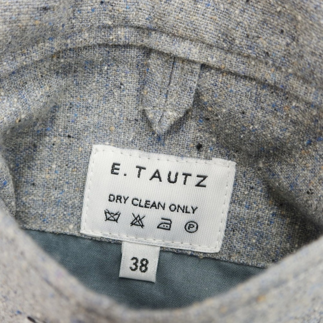 【中古】イートウツ E.TAUTZ ウール ダブル 4B カジュアルジャケット ライトアッシュブルー【サイズ38】【メンズ】 メンズのジャケット/アウター(テーラードジャケット)の商品写真