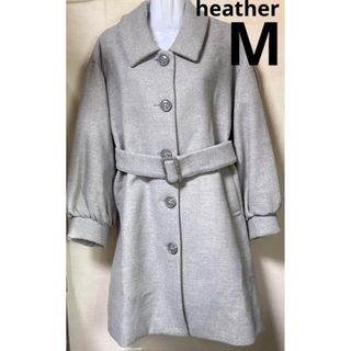 ヘザー(heather)のheather ヘザー　2wayハーフコート　グレー　Mサイズ ベルト(その他)