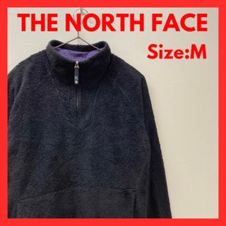 ザノースフェイス(THE NORTH FACE)の【即日発送】古着　ノースフェイス　フリースプルオーバー　レディース　Mサイズ　黒(トレーナー/スウェット)