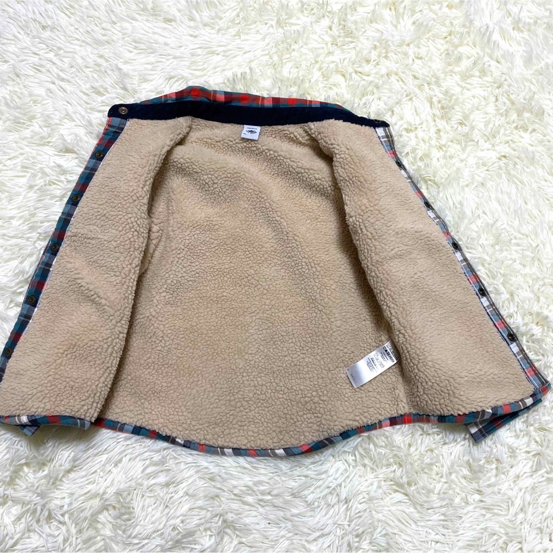 PETIT BATEAU(プチバトー)の極美品　プチバトー　ボア　シャツ　ジャケット　チェック　6ans 114cm キッズ/ベビー/マタニティのキッズ服男の子用(90cm~)(ジャケット/上着)の商品写真