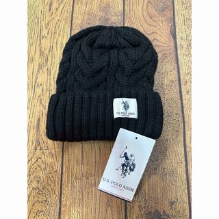 ユーエスポロアッスン(U.S. POLO ASSN.)のU.S.POLO ASSN. ポロ　ニット帽　ブラック(ニット帽/ビーニー)