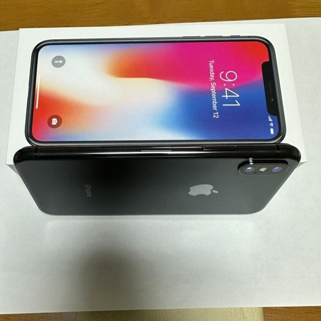 美品！Apple アップル iPhoneX 256GB スペースグレイ MQC1の通販 by