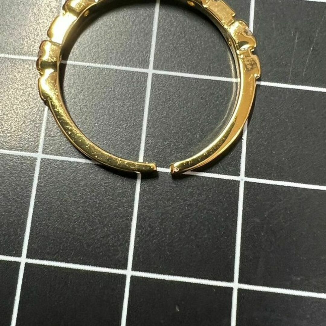 A555 匿名配送 ジルコニアリング ゴールド 細い s925 フリーサイズ レディースのアクセサリー(リング(指輪))の商品写真