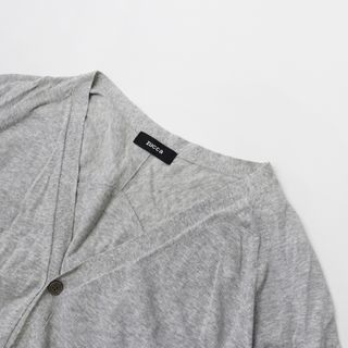 ZUCCa - ズッカ ZUCCa コットン Vネック ロングカーディガン M/グレー