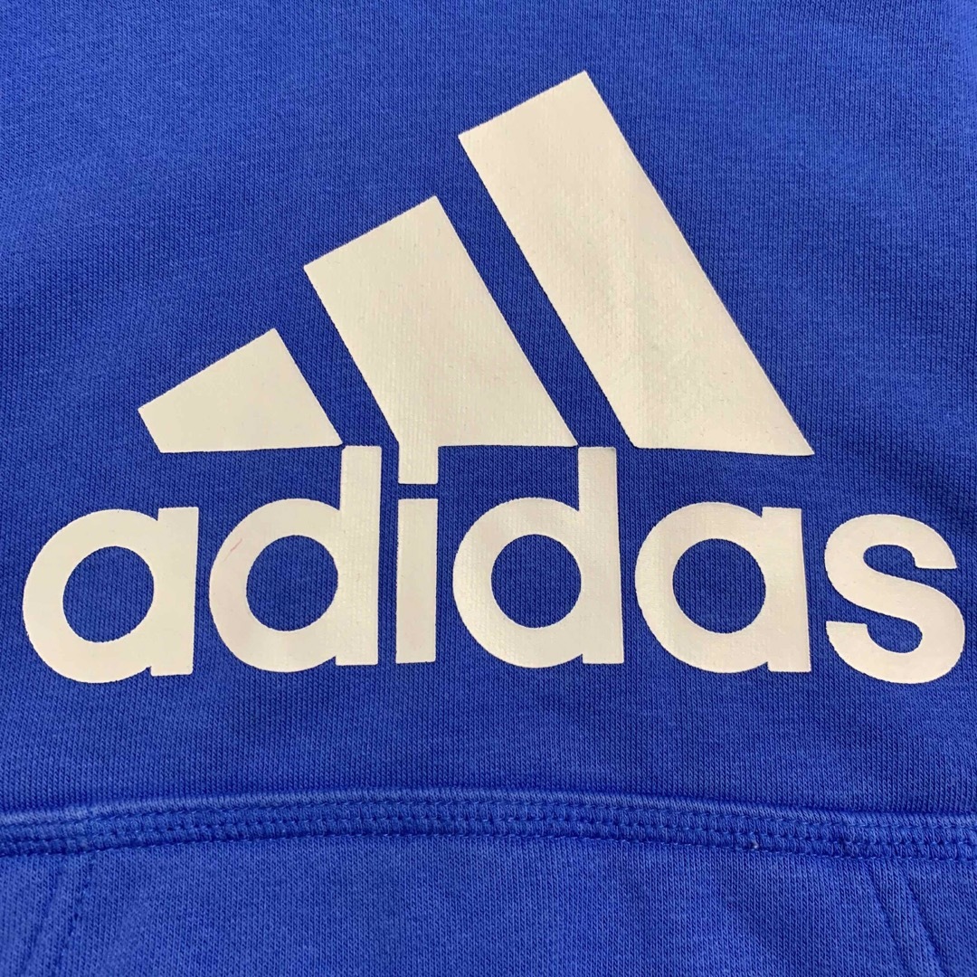 adidas(アディダス)のadidas フード付きトレーナー 120 アディダス ブルー キッズ/ベビー/マタニティのキッズ服男の子用(90cm~)(Tシャツ/カットソー)の商品写真