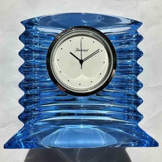 バカラ(Baccarat)のバカラ　ラランド　青色　置き時計　動作品　ウォッチ　タイムピース　ブルー(置時計)