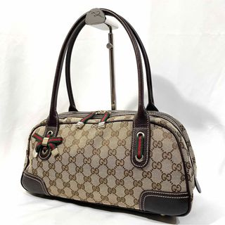 美品 正規品 GUCCI グッチ トートバッグ GGキャンバス シェリーライン