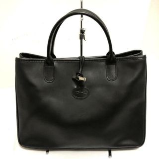 ロンシャン(LONGCHAMP)のロンシャン トートバッグ - 黒 レザー(トートバッグ)