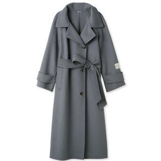 SNIDEL - 新品 SNIDEL ウロコカシミヤロングコート ダークブルー 0 (S)