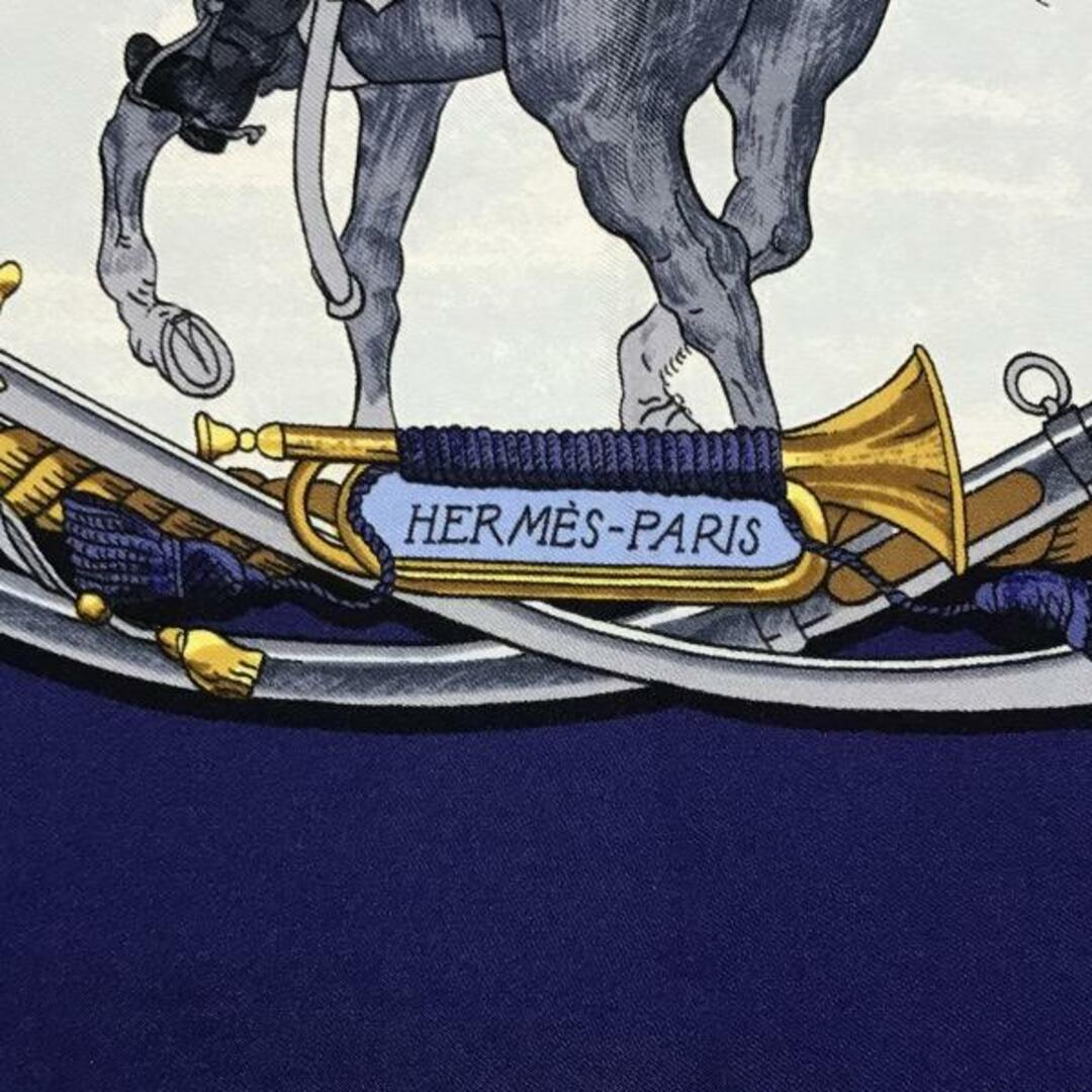 HERMES エルメス 大判 スカーフ カレ 90 海と騎兵隊 シルク 100% 美品 M3355