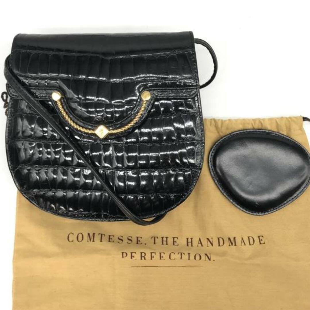 COMTESSE - COMTESSE コンテス 本クロコ ロゴ金具 ショルダー バッグ