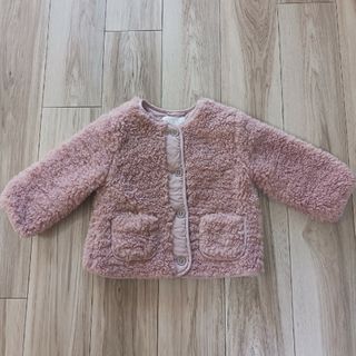 ザラキッズ(ZARA KIDS)のzaraプードルジャケット2-3yピンク(ジャケット/上着)