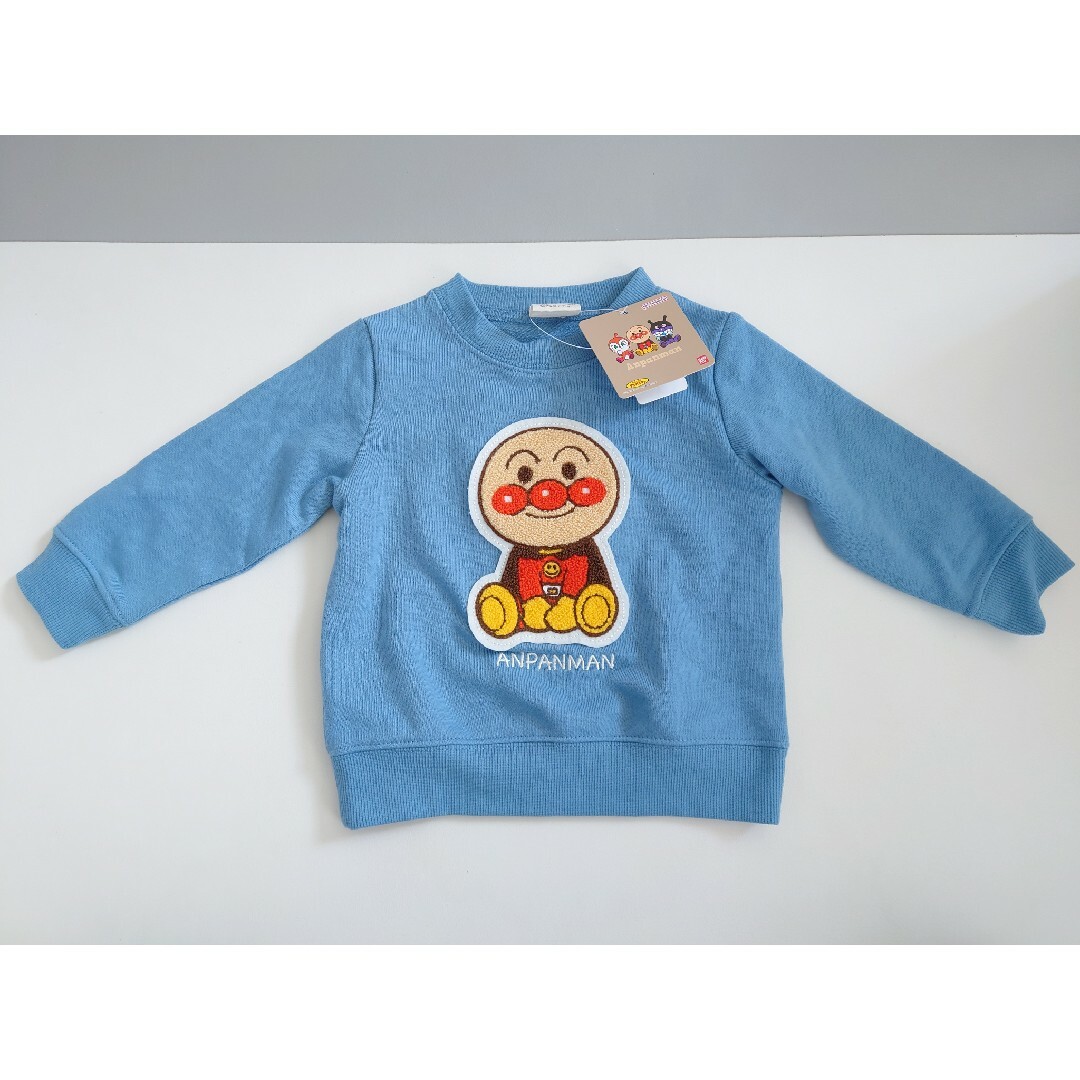 アンパンマン(アンパンマン)の【新品・未使用】アンパンマン 刺繍トレーナー 80サイズ ブルー キッズ/ベビー/マタニティのベビー服(~85cm)(トレーナー)の商品写真
